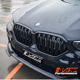 Gloss Black F96 X6M Style Duel Stripe Front Kidney Grille Grill Bodykit for BMW X6 G06 2019-2023 Pre LCI